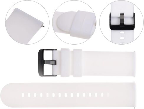 2 Pcs White 22mm Watch Bands, 7/8" Silicone Watch Band, Quick Release Waterproof Soft Replacement Straps Compatible, with Buckle, for Men Women in Saudi Arabia