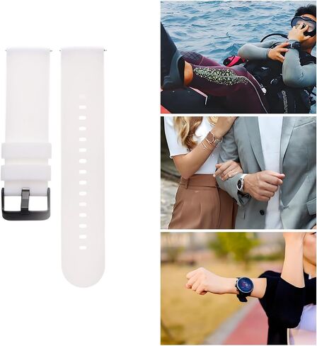 2 Pcs White 22mm Watch Bands, 7/8" Silicone Watch Band, Quick Release Waterproof Soft Replacement Straps Compatible, with Buckle, for Men Women in Saudi Arabia