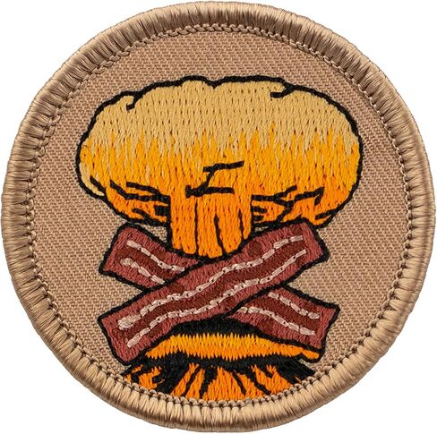 Nuclear Bacon Patrol Patch - 2" Diameter Round Embroidered Patch (Iron-on) in Kuwait