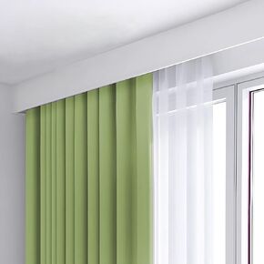 Blackout Curtain Pelmet Box with Double Rails - Ceiling/Wall Mount Curtain Rail System for Room Divider - 2m/6.6ft Indoor Drapes Cover - Stylish Home Decor Solution in Kuwait