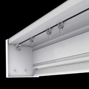 White Curtain Pelmet Cover, Wall-Mounted Curtain Box Panel 12x12cm, Single Track Curtain Rail Rods with Brackets, 16.4ft Living Room Curtain Bar in Kuwait