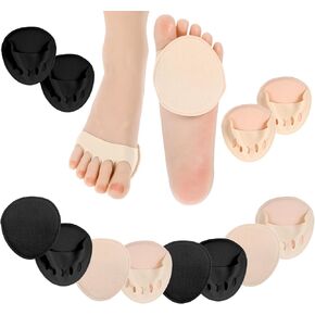 4Pairs Ball of Foot Cushion Pads Sock Women's Toe Cover Metatarsal Pads Invisible Socks with Padding Soft Forefoot Pad for Ball Reusable Toe Topper Socks Invisible Toeless Half Sock for Foot High Heel in Saudi Arabia
