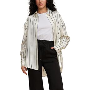 100% Silk Blouse for Women Long Sleeve V Neck Oversized Button Down Shirt Dressy Casual Collared Top Business Shirts in Kuwait