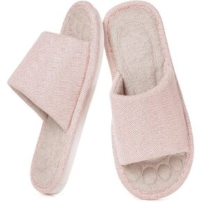 Dokela Womens Open Toe House Slippers Breathable Slip-on Indoor Slippers with Memory Foam Soft Machine Washable Bedroom Home Shoes in Saudi Arabia