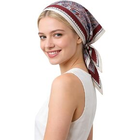 Silk Feeling Triangle Shawl Scarf for Women, Lightweight Fashion Scarves Wrap for Head Hair Neck, 56.3 x 27.95 Inches in Saudi Arabia