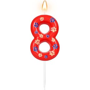 AKURIEEY Dog and Cat Paw Birthday Candles Red Blue and Yellow Numbers 4 Candle Cake Topper Cupcake Decorations for Pet Theme Party Decor Anniversary Celebrations Supplies in Saudi Arabia