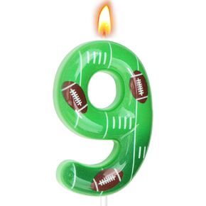 Football Birthday Candles, Football Party Decoration Supplies, Birthday Number Candles for Cake Topper (Green, Number 5) in Saudi Arabia