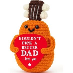 Fathers Day Birthday Gifts for Dad from Daughter Son, Funny Stepdad Prents, I Couldn't Pick A Better Dad Guitar Crochet for Husband, Music Lover Gifts for Men, Best Father Ever Gift in Saudi Arabia