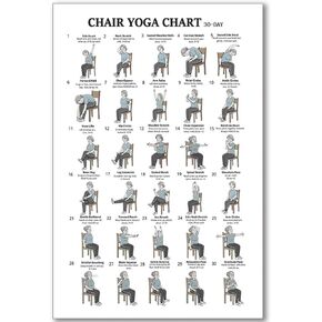 Chair Yoga Chart Poster Print Seated Exercises for Seniors and Beginners Canvas Wall Art Gym Yoga Room Living Room Bedroom Decor 12x18 Inch Unframed A in Kuwait