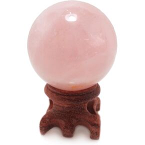 Polar Jade Clear Quartz Crystal Ball with Stand 45mm/1.8" for Crystal Healing, Meditation, Scrying, Feng Shui, Hand-Made in Saudi Arabia
