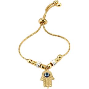 Evil Eye Gold Bracelet for Women – 14K Gold Plated Protection, Good Luck & Positive Energy Bracelet for Meditation, Yoga, Daily Wear & Gifts in Saudi Arabia