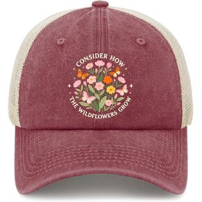 Consider How The Wildflowers Grow Hat for Womens Stylish Washed Distressed in Kuwait