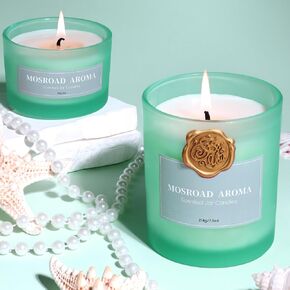 2-Pack Jasmine, Oud & Sandalwood Scented Candles Set for Men, Luxury Aromatherapy Jar Candle for Home Scented, Natural Soy Fragrance Black Jar Candles, Gift for Men, Father, Husband in Saudi Arabia