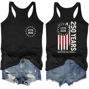hohololo 250th Anniversary USA Tank Tops Women USA T Shirt American Flag Shirts 4th of July Patriotic Sleeveless Tee in Saudi Arabia