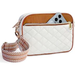 Crossbody Bags for Women, Quilted Cross Body Travel Purse, Puffy Shoulder Handbag Wallet with Wide Strap in Saudi Arabia