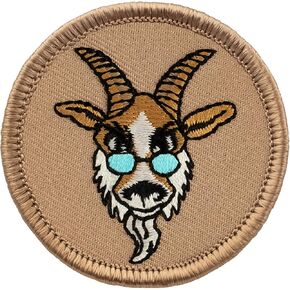 Old Goat with Glasses Patrol Patch - 2" Diameter Round Embroidered Patch (Hook-Fastener) in Saudi Arabia