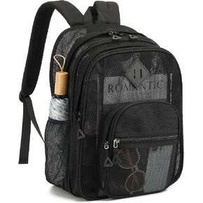 Mesh Backpack for Boys Girls Teens, Heavy Duty See Through College Bookbag for School, Work, Beach, Black in Saudi Arabia