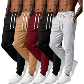 5 Pack Jogger Sweatpants for Men Lightweight Athleisure Casual Gym Workout Jogging Pants with Pockets 2026 in Saudi Arabia