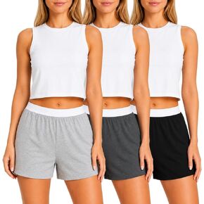 Ultra Performance Womens Cotton Pajama Sleep Shorts 3 Pack Women’s PJ Lounge Boxers Short Pjs Boxer Bottoms Short’s for Women in Saudi Arabia