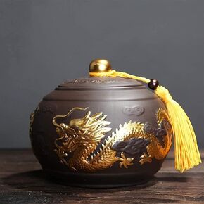 Cremation Urn - Memorial Urn, Ceramic, Dragon Pattern, Two Colors, Purple, Keepsake for Human or Pet Ashes in Saudi Arabia