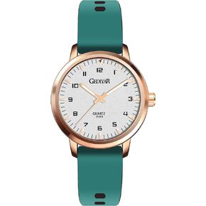 Fashion Quartz Wrist Watch, Waterproof Analog Display, Rubber Silicone Bands, Easy Read Dial, Casual Sport Style Minimalist Watch for Women Ladies Students in Saudi Arabia