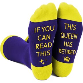Retirement Gift for Woman - Funny Queen Retired Socks for Mom Grandma Aunt Wife Bestie Coworker, Farewell Christmas Birthday Mothers Day Appreciation Present Stocking Stuffers in Saudi Arabia