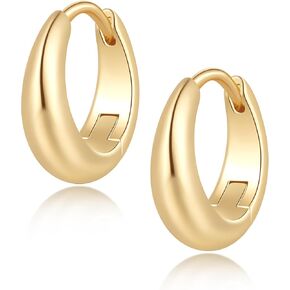 14K Gold Hoop Earrings for Women 14K Gold Earrings for Women Gold Hoop Earring for Womens Hoops Understated Elegant Hoops Earring for Womens 13/18/22mm in Saudi Arabia