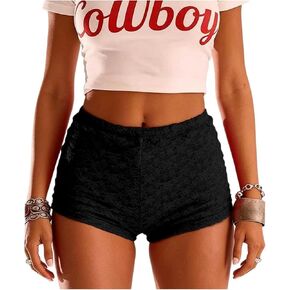 Black Lace Booty Shorts for Women - Sexy Mini Micro Rave Bottoms Clubwear Outfits for Club Party Going Out in Saudi Arabia