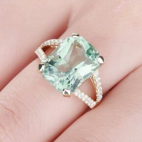 XINQI May Birthstone Ring - Green Onyx in 14k Gold - Handmade Vintage Ring - Gold Rings for Women (10) in Saudi Arabia