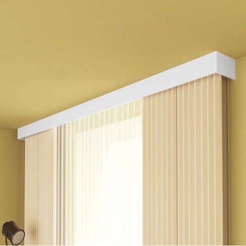 Premium White Double Curtain Track Pelmet Box - Heavy Duty 3-in-1 Curtain System for Drapes & Valance, Wall Mount, 4.4m (14.4ft) for Bedroom Windows in Kuwait