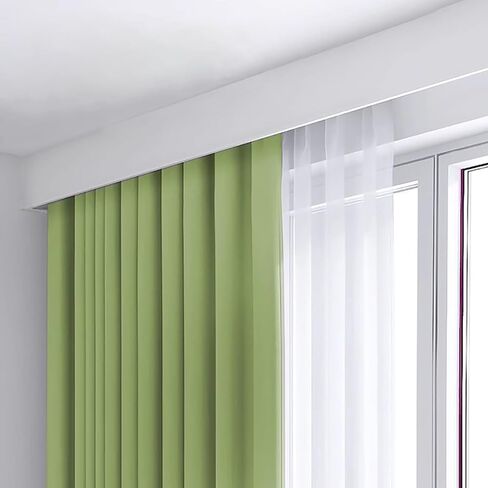 Blackout Curtain Pelmet Box with Double Rails - Ceiling/Wall Mount Curtain Rail System for Room Divider - 2m/6.6ft Indoor Drapes Cover - Stylish Home Decor Solution in Kuwait