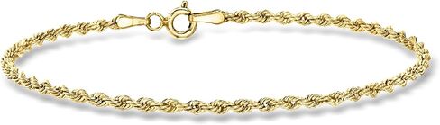Ross-Simons Italian 2.1mm 10kt Yellow Gold Rope-Chain Bracelet in Kuwait