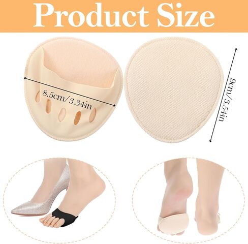 4Pairs Ball of Foot Cushion Pads Sock Women's Toe Cover Metatarsal Pads Invisible Socks with Padding Soft Forefoot Pad for Ball Reusable Toe Topper Socks Invisible Toeless Half Sock for Foot High Heel in Saudi Arabia