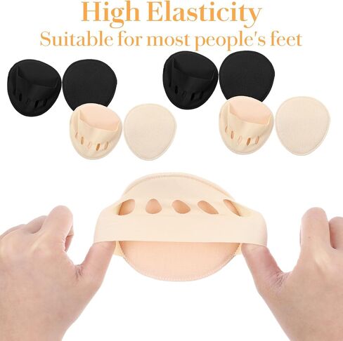 4Pairs Ball of Foot Cushion Pads Sock Women's Toe Cover Metatarsal Pads Invisible Socks with Padding Soft Forefoot Pad for Ball Reusable Toe Topper Socks Invisible Toeless Half Sock for Foot High Heel in Saudi Arabia