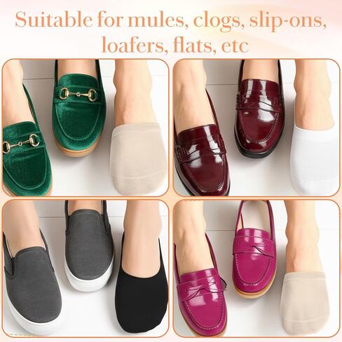 cobee 9 Pairs Women's Toe Socks for Mules, No Show Toe Topper Socks Comfortable Half Sock Toes Topper Covers Non-slip Mule Sock Invisible Toes Toppers Liner for Women in Kuwait