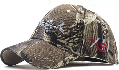 3D Embroidered Baseball Cap for Men and Women Outdoor Fish Camouflage Baseball Cap Thickened Baseball Hat in Saudi Arabia