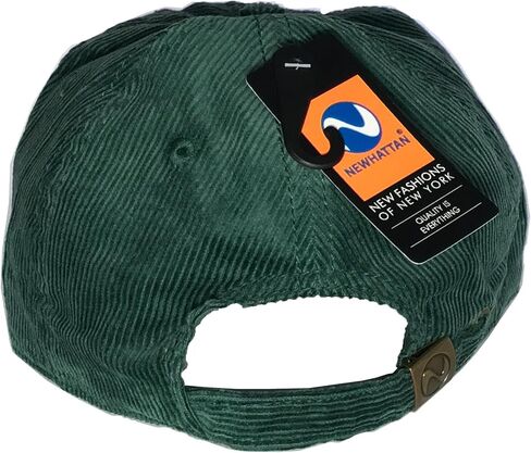 Newhattan Solid Corduroy 100% Cotton Vintage Unisex Baseball Adjustable Polo Trucker Cap Hat (Green) in Saudi Arabia