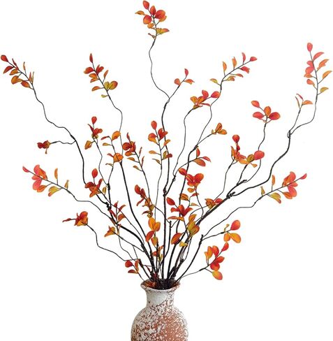 4 Pcs Artificial Ficus Branches Faux Eucalyptus Stems, 47.2 Inch Fake Greenery Stems Artificial Plants for Vase Filler Decoration, Fake Leaves Branches Centerpieces Decor in Saudi Arabia