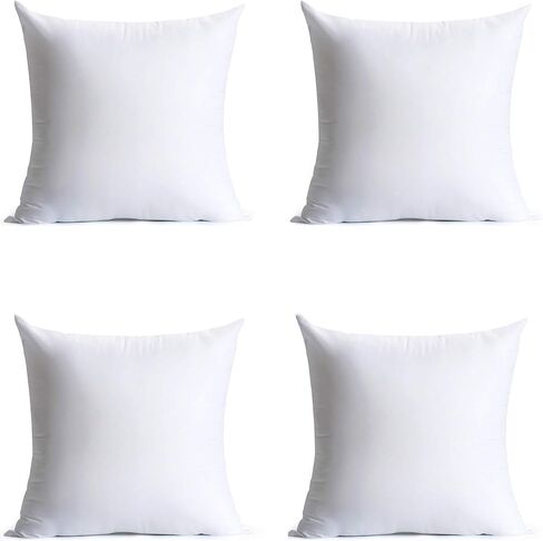 Calibrate Timing 18 x 18 inches Pillow Inserts, Set of 4 Hypoallergenic Brushed Microfiber Liner Down Alternative Filled Square Cushion Throw Pillow in Saudi Arabia