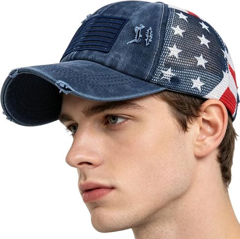 Women Men Patriotic Baseball Hats for 4th of July American Flag Trucker Hats Adjustable USA Dad Caps Medium in Saudi Arabia