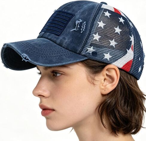 Women Men Patriotic Baseball Hats for 4th of July American Flag Trucker Hats Adjustable USA Dad Caps Medium in Saudi Arabia