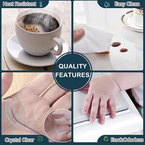Extra Large Clear Plastic Vinyl Carpet Protector Protects Wood Flooring Matt Mats, Carpet Protectors/Pad Protectors for Bedroom, Varand, Clear, 120cmX280cm/48"X112" in Kuwait