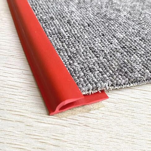 Floor Trim,Rubber Carpet Transition Strip Carpet Edge Trim Strip Gray Flexible Edge Binding Bars for mat/Doormat/Rugs/Runner Packing Tape self-Adhesive Seal Weatherproof(Red,1000 cm) in Saudi Arabia