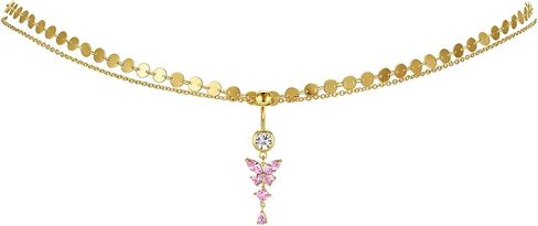 Pink Heart Belly Button Ring with Waist Chain for Women, Gold Triple Cubic Zirconia Dangle Navel Piercing, Adjustable Body Jewelry for Summer Beach Bikini in Saudi Arabia