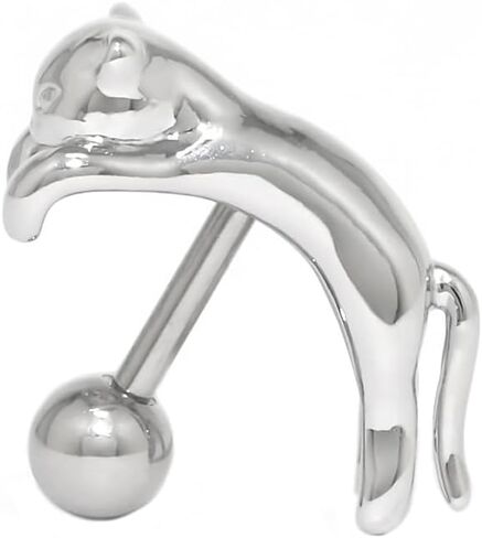 RIN 16G جسم القطة ثقب الكرة نهاية الغضروف مجوهرات جراحية من الفولاذ المقاوم للصدأ 1 قطعة لفص الأذن الحلزوني العمودي للنساء والرجال (فضي، 16 جرام/أ) in Kuwait