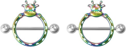 14G Surgical Steel Cow Nipple Rings Cute Nipples Piercing Jewelry 14mm Straight Barbell Hypoallergenic Body Piercings Jewelry for Women in Kuwait