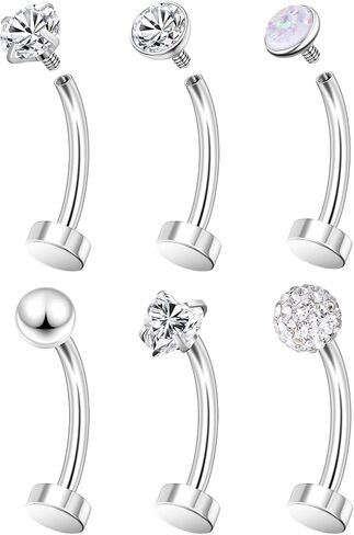 Vsnnsns 14G Floating Belly Button Ring Piercing Jewelry 316L Stainless Surgical Steel Round Heart Cubic Zirconia Opal Navel Rings Belly Button Ring Piercing Jewelry for Women 14 Gauge Hypoallergenic in Kuwait