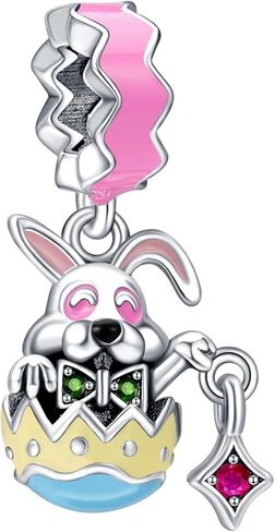 Charms Beads 925 Sterling Silver Butterfly Rabbit Leaf Flower Heart Dangle Pendant with 5A Cubic fits for Charms Bracelets for Woman Valentine's Day Mother's Day Christmas Birthday Gift in Saudi Arabia