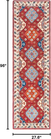 SAFAVIEH Antiquity Collection 2'3" x 8' Red/Blue AT509Q Handmade Traditional Oriental Premium Wool Runner Rug in Kuwait