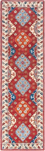 SAFAVIEH Antiquity Collection 2'3" x 8' Red/Blue AT509Q Handmade Traditional Oriental Premium Wool Runner Rug in Kuwait